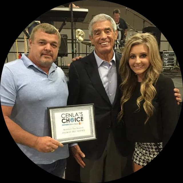 Bordelon's team receiving Cenla's Choice recognition at an awards event